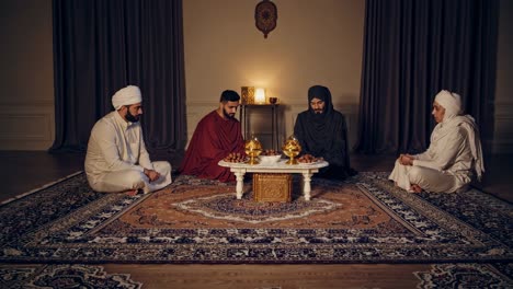 muslim family gathering for iftar