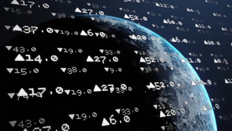 animación del procesamiento de datos y las estadísticas en todo el mundo