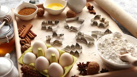 delicious fresh and healthy ingredients for christmas gingerbread