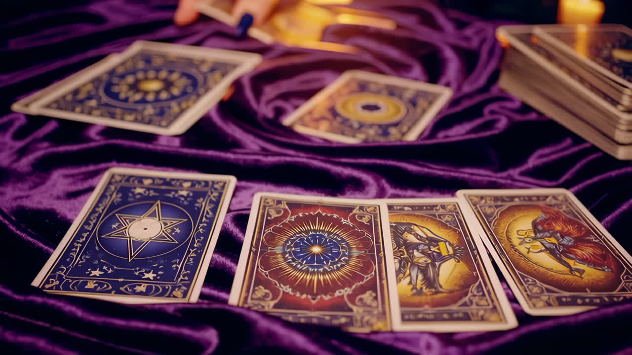 Tarot Cards Reading on Purple Velvet