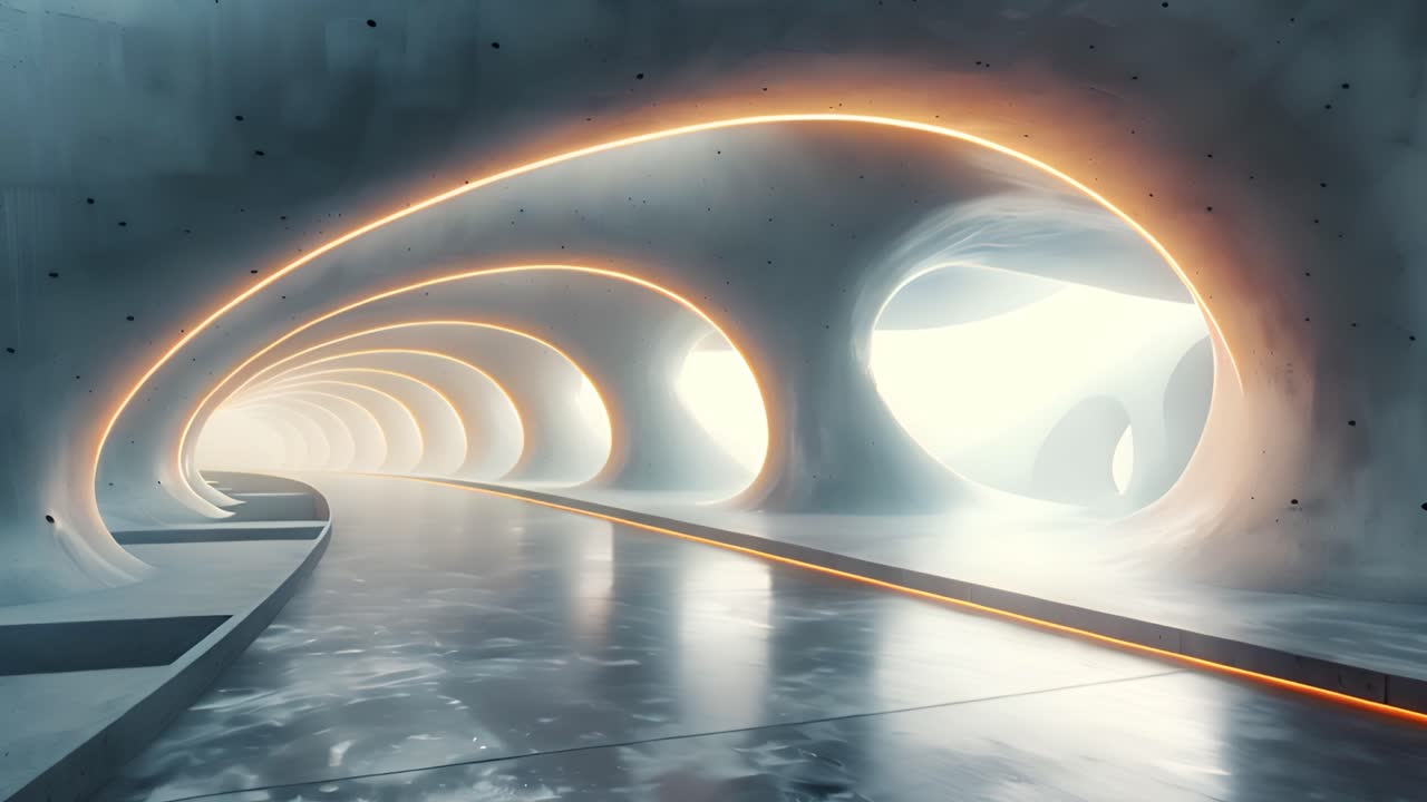 Futuristický osvětlený abstraktní tunel