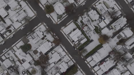 aerial view of homes in binghamton, new york. shot in the west end on a winter day.