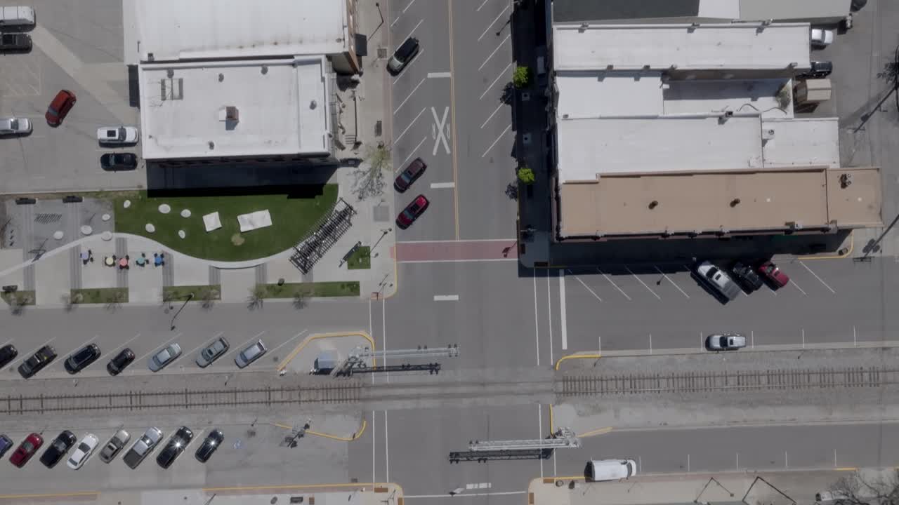 Downtown Seymour, Indiana with drone video overhead.