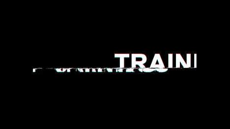 training glitch effect text digital tv distortion 4k loop animation