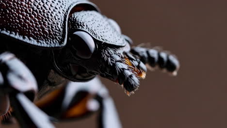 macro close-up of a beetle's head