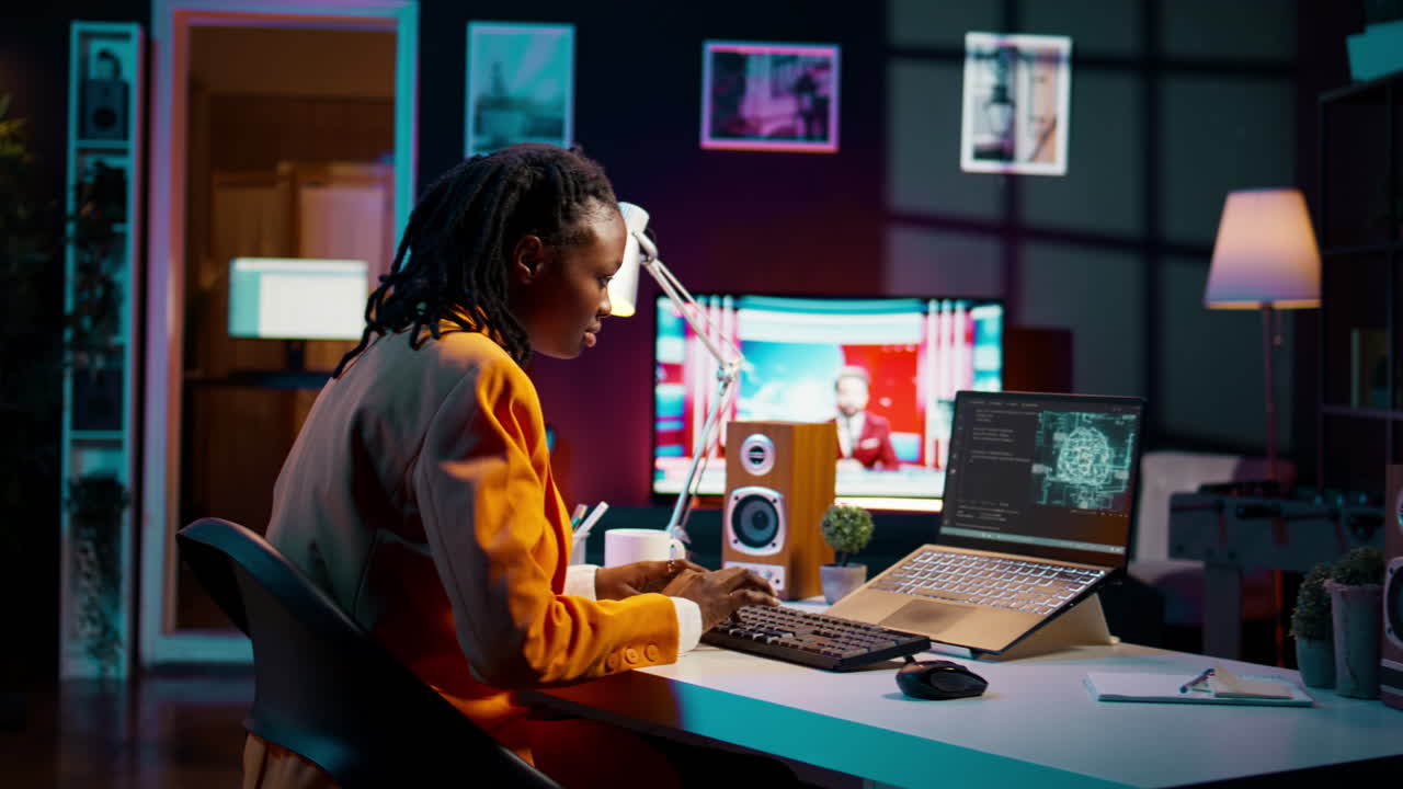 niña afroamericana utiliza software de inteligencia artificial para el aprendizaje automático