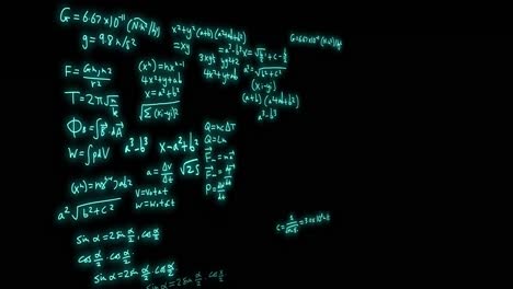 Animación-De-Fórmulas-Matemáticas-Y-Procesamiento-De-Datos-Científicos-Sobre-Fondo-Negro