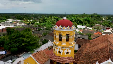 Tower-of-colonial-church-in-Mompox-Colombia-Iglesia-Santa-Barbara