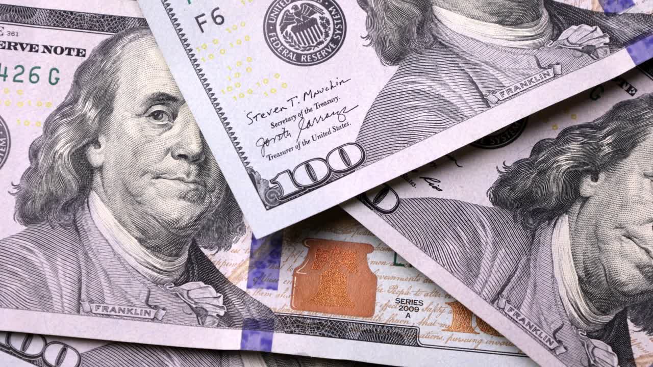 미국 달러 (usd), 지폐, 종이 돈, 지폐, 100 달러, 환율, 통화.