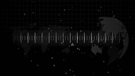 world map with grid and data points, animation of global data analysis