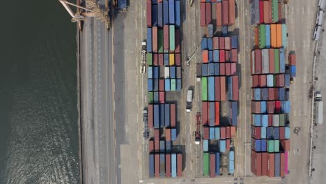 flying over shipping containers