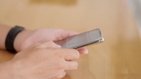 hand of woman using application on smartphone she reading mail on social media