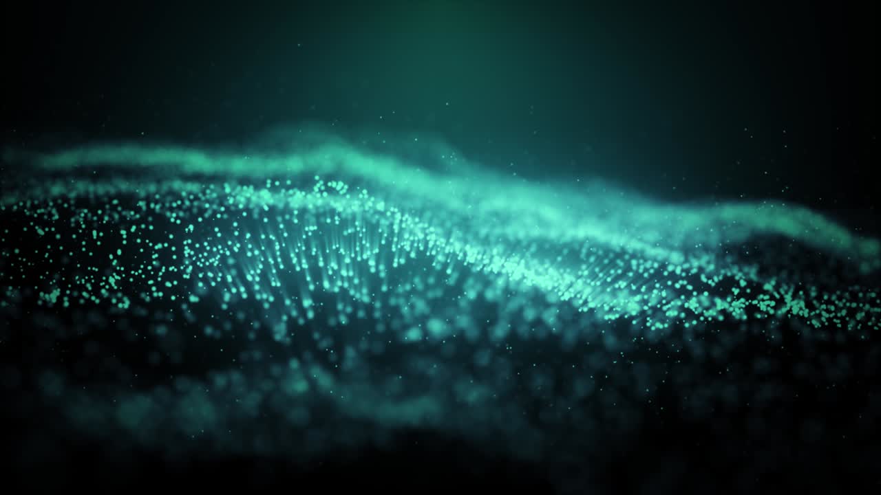 Futuristic Digital Particle Wave Animation. Network Connections. Digital Data Technology Concept.