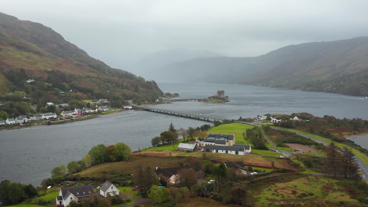 Aerial View of Eilean Donan Castle in Scotland