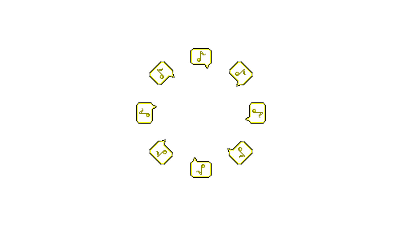 Pixel Art Speech bubble Eighth note Spinning Circle Animated Overlay Transparent 30fps (3)