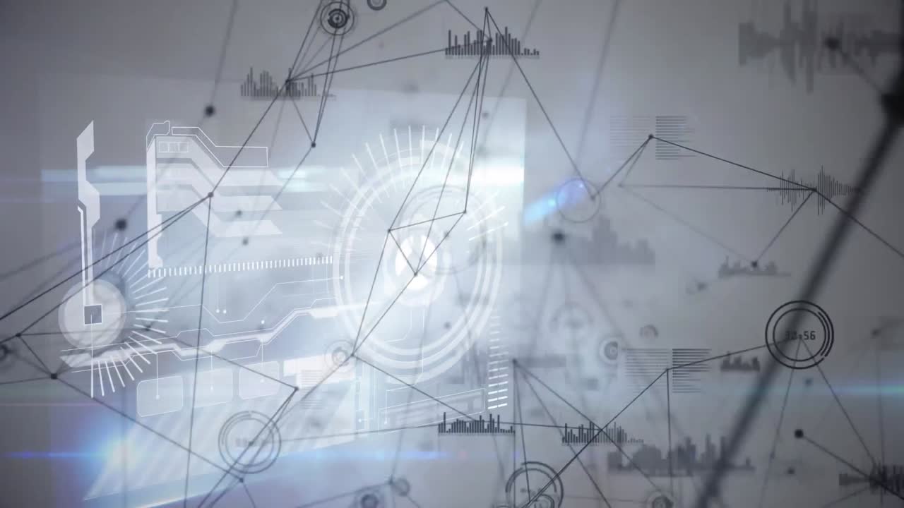 연결 네트워크의 애니메이션과  ⁇ 색 배경의 데이터 처리