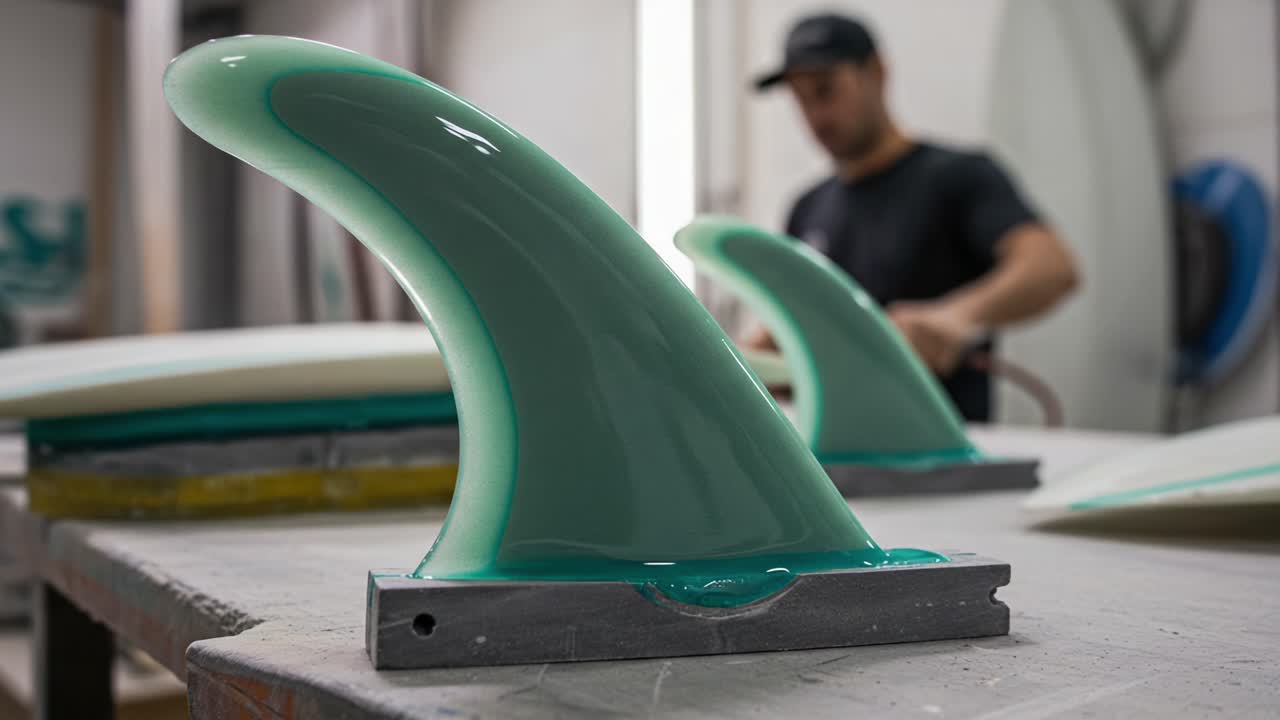 Crafting Surfboard Fins: A Close-Up Look at the Shaping Process and the Attention to Detail in Surfboard Fin Production