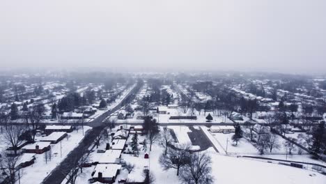 4k drone video of neighborhood in suburbs of grand rapids, michigan