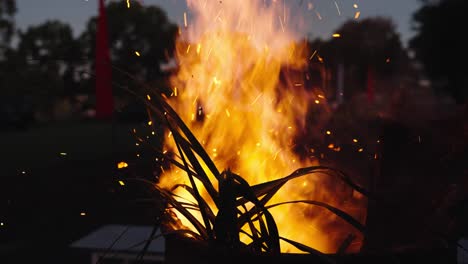 Fire-Burning-in-Rust-Fire-Pit-at-nighttime-during-winter-2