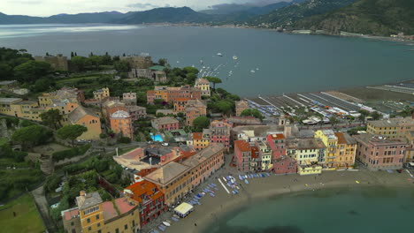 sestri levante, baja del silencio drone shot