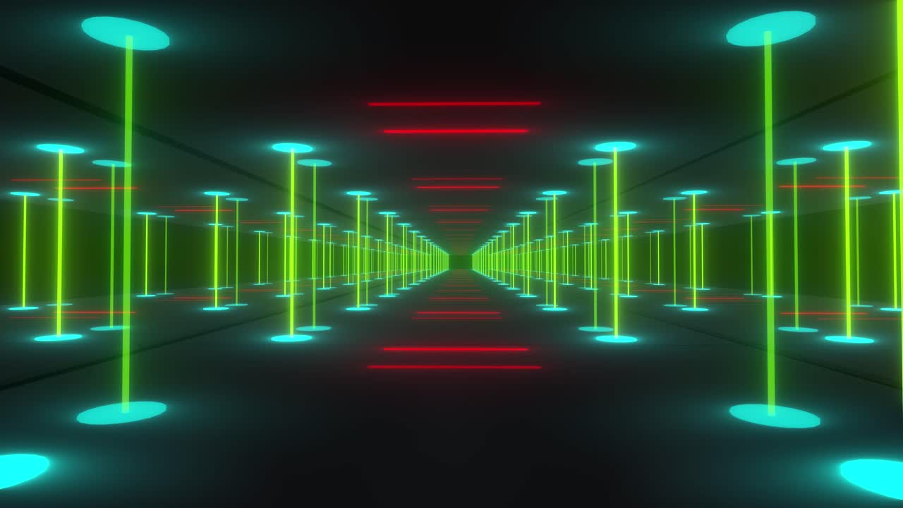 túnel de neón brillante