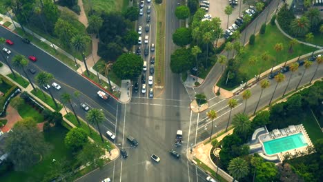 intersection in beverly hills from above