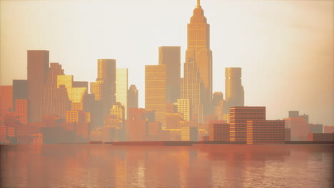 cityscape at sunset