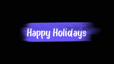 blue banner wishing happy holidays on black background