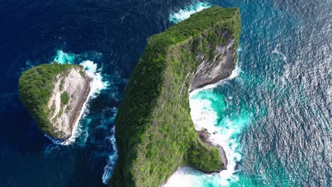 iconic kelingking beach of nusa penida island, aerial view