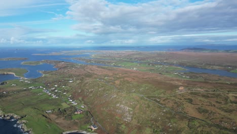 aerial view of connemara's sky road in ireland, showcasing vast landscapes