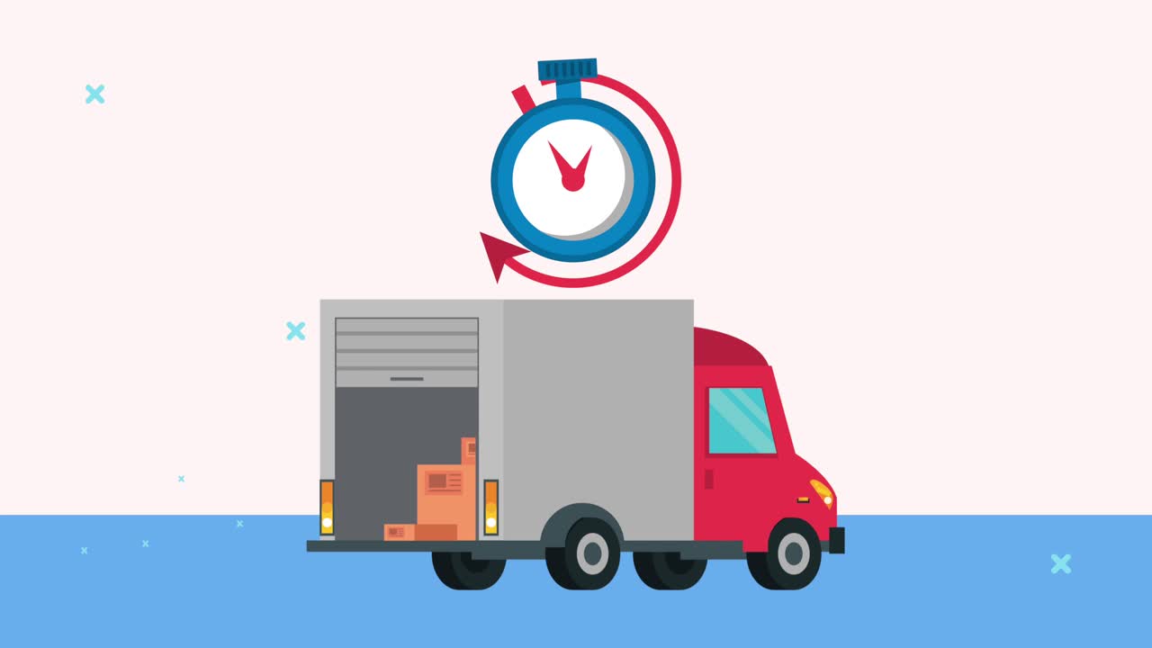 liefer-logistikdienst mit lkw und chronometer