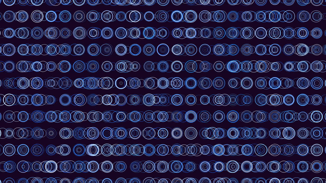 Rainbow abstract neon circles in rows