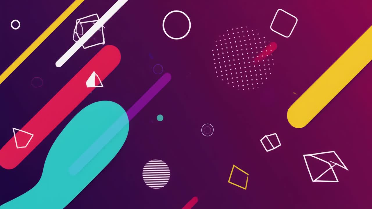 Dynamic Abstract Geometric Shapes Animation with Colorful Elements