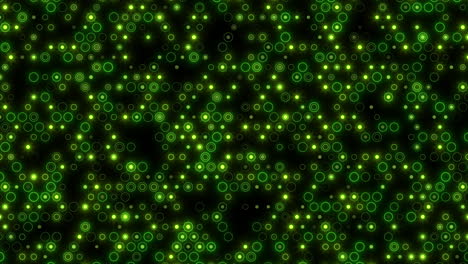 Zufälliges-Grünes-Punkte--Und-Ringmuster-Mit-Neon-LED-Licht