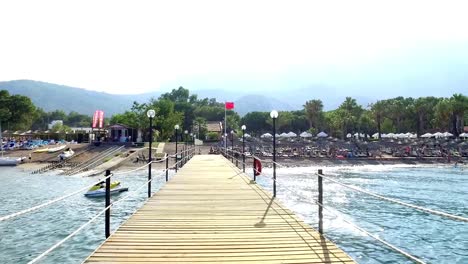 very beautiful beach in beldibi with a mountain in the background