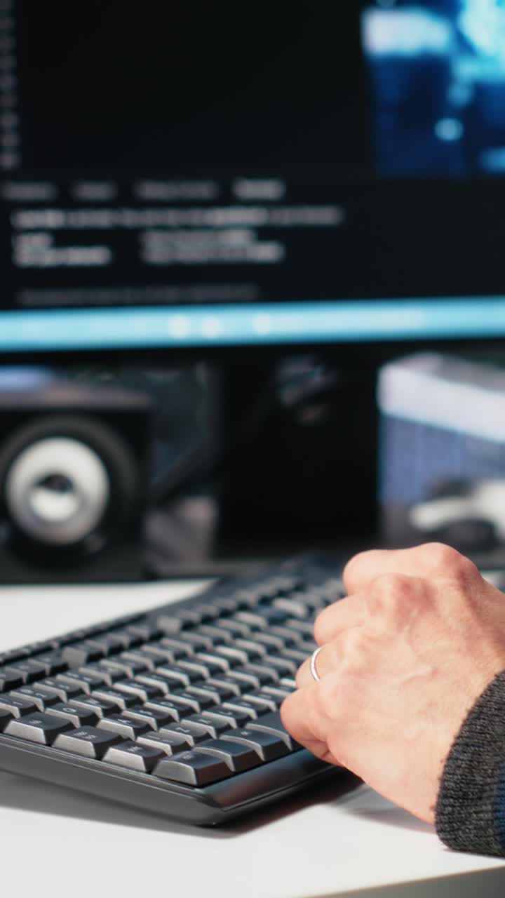 Vertical video Admin in high tech data center coding with machine learning generative AI