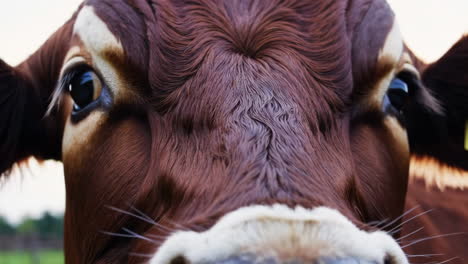 primer plano de la cara de una vaca marrón