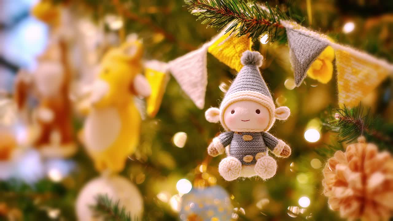 Christmas Tree with Handmade Ornaments