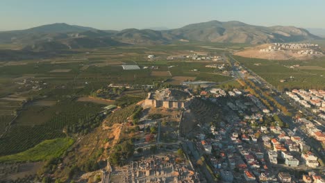 Drone Panoramic of Selçuk Historic city of Turkey, Temple of Artemis home
