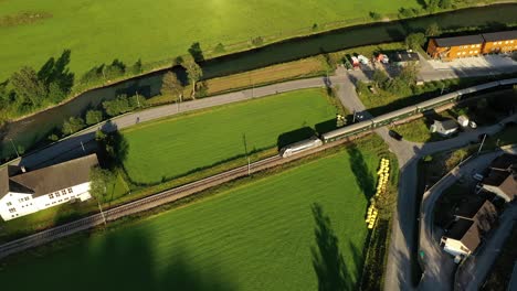 Flam-Line-(Norwegian-Flamsbana)-is-a-long-railway-line-between-Myrdal-and-Flam-in-Aurland,-Norway.