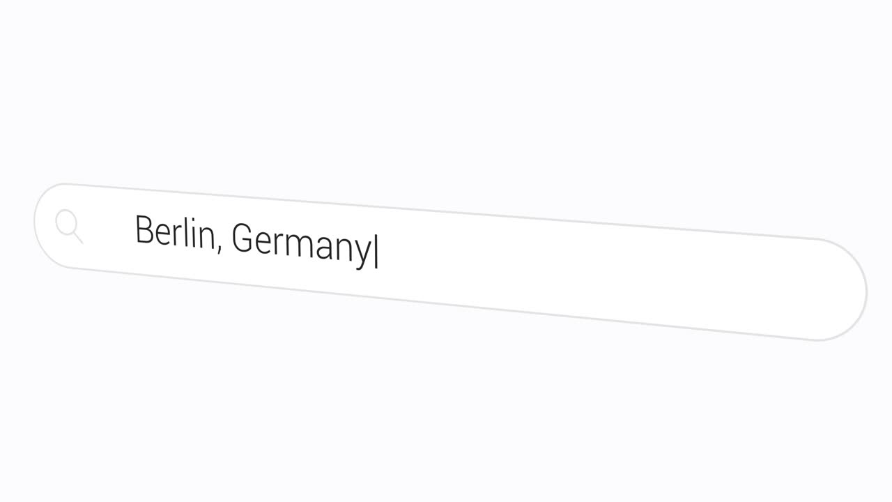 Digitazione di Berlino, Germania nella barra di ricerca del browser