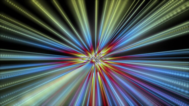 Animazione futuristica con oggetto a striscia luminosa al rallentatore, loop 4096x2304 4K