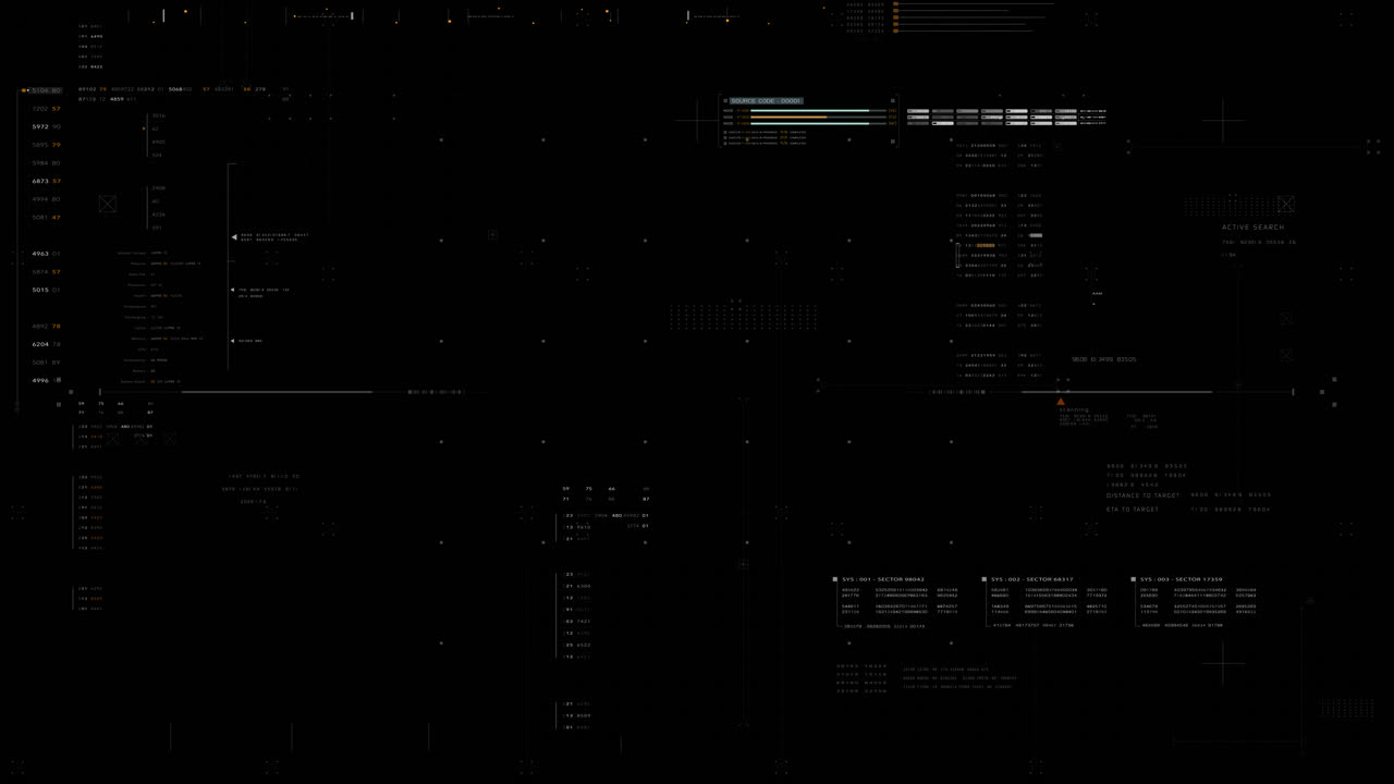 Futuristic HUD-UI template with alpha channel for seamless overlay