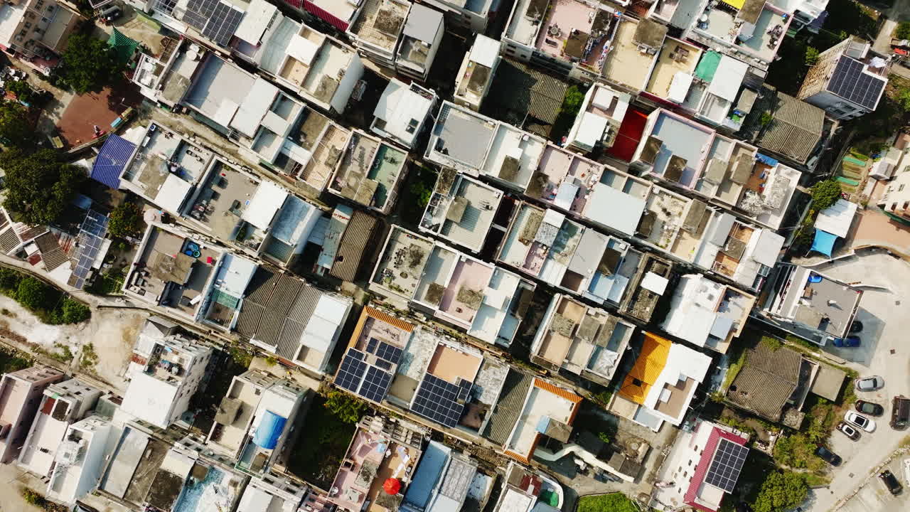 top shot drone vista de la ciudad más densa del mundo