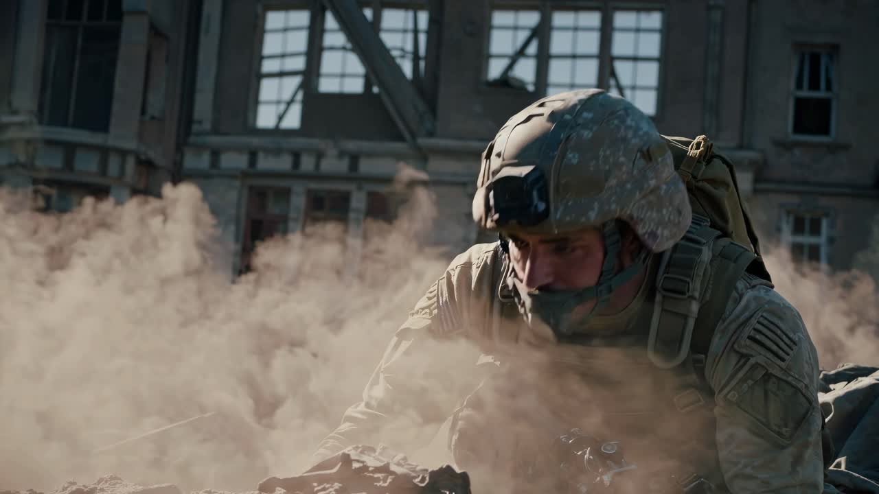 전투 중의 군인