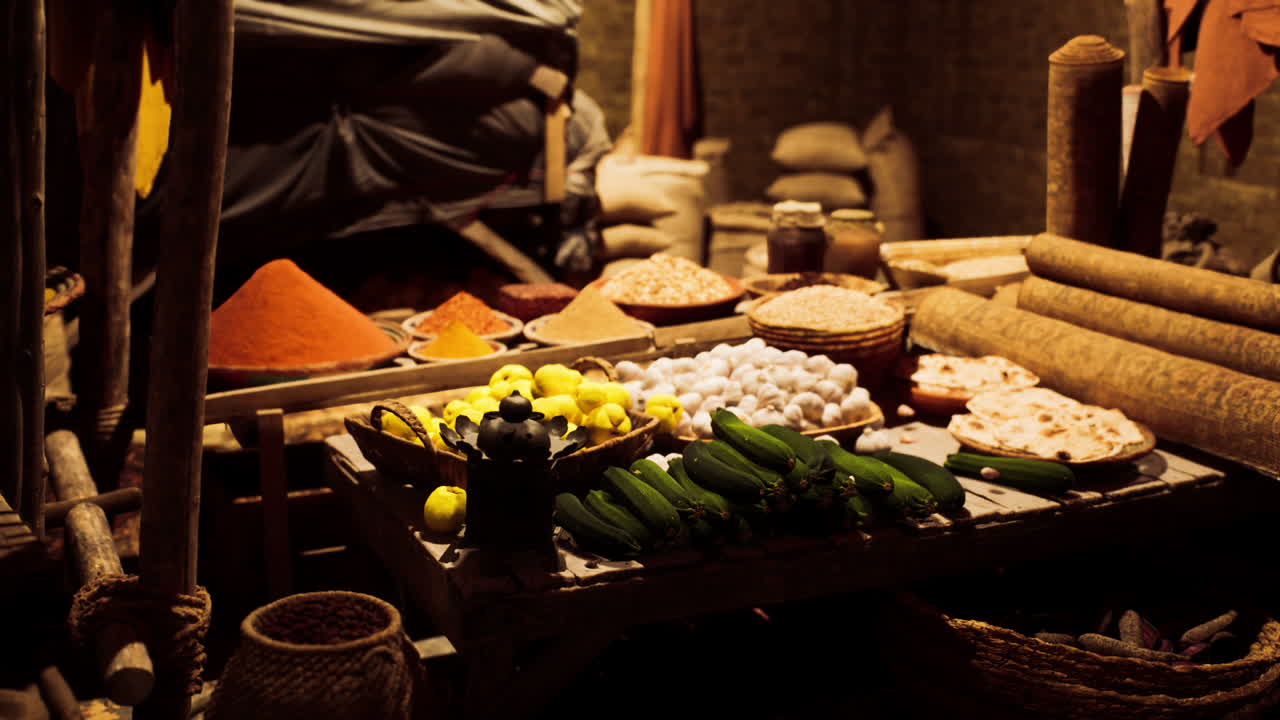 Exploring a vibrant african market rich with spices and produce