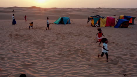 desert camp sunset