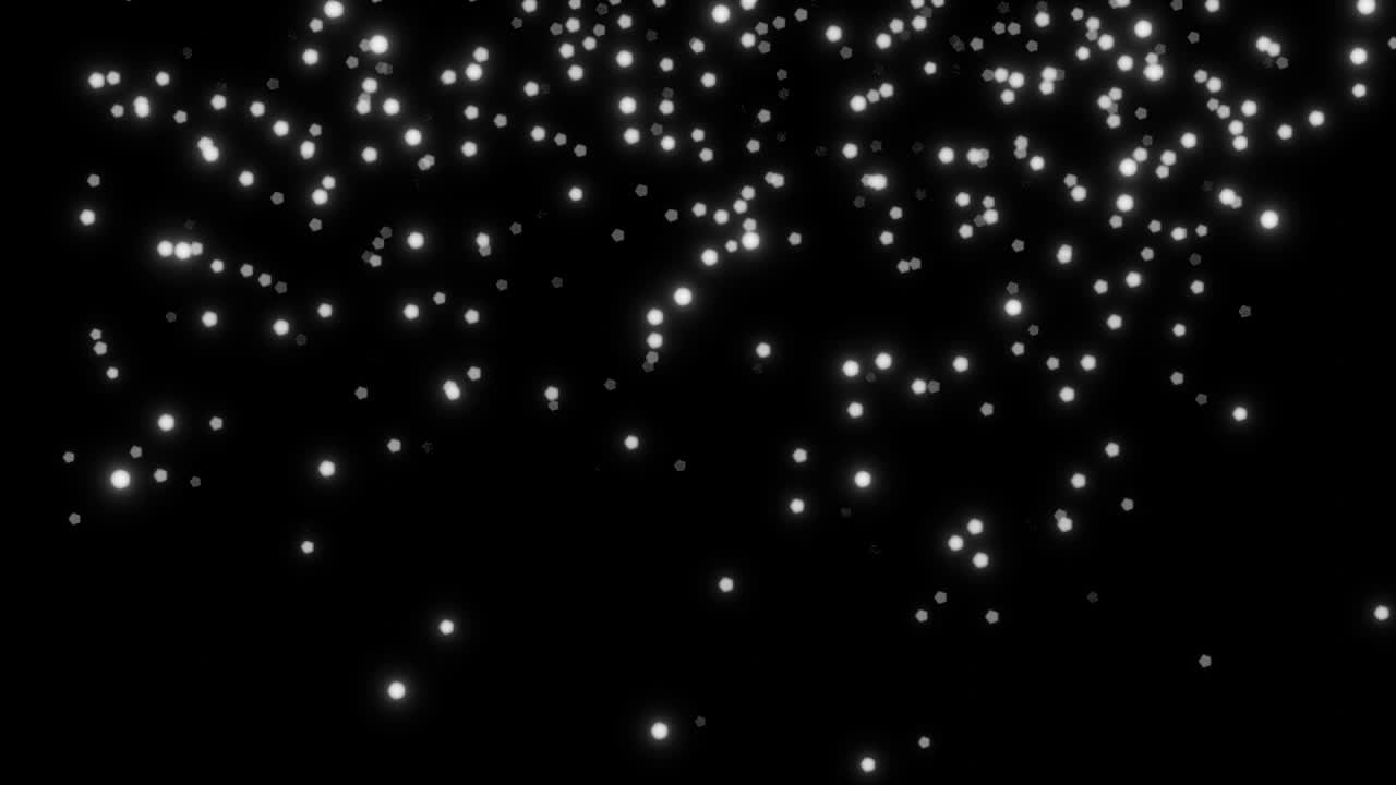 Christmas festive lights. New Year blurred snow on black background. Beautiful sparkling backdrop, texture. Xmas. Copy space.