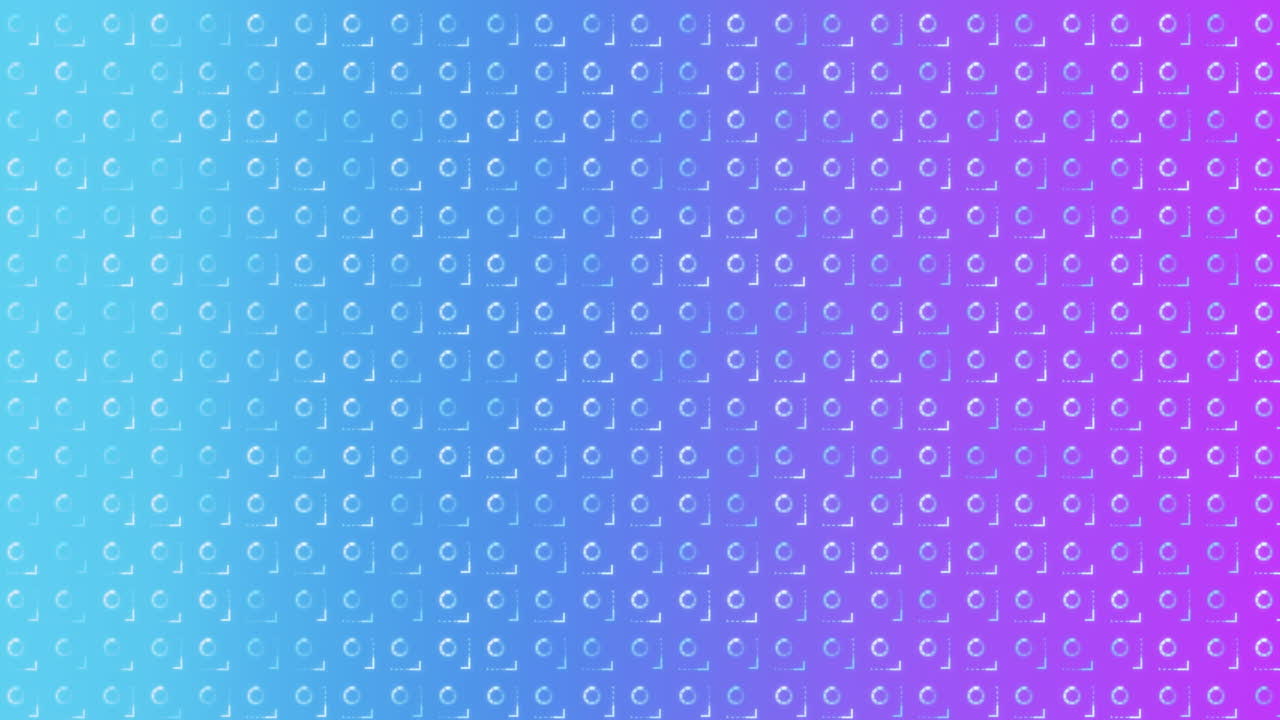 Circular loading icons animation over gradient blue and purple background