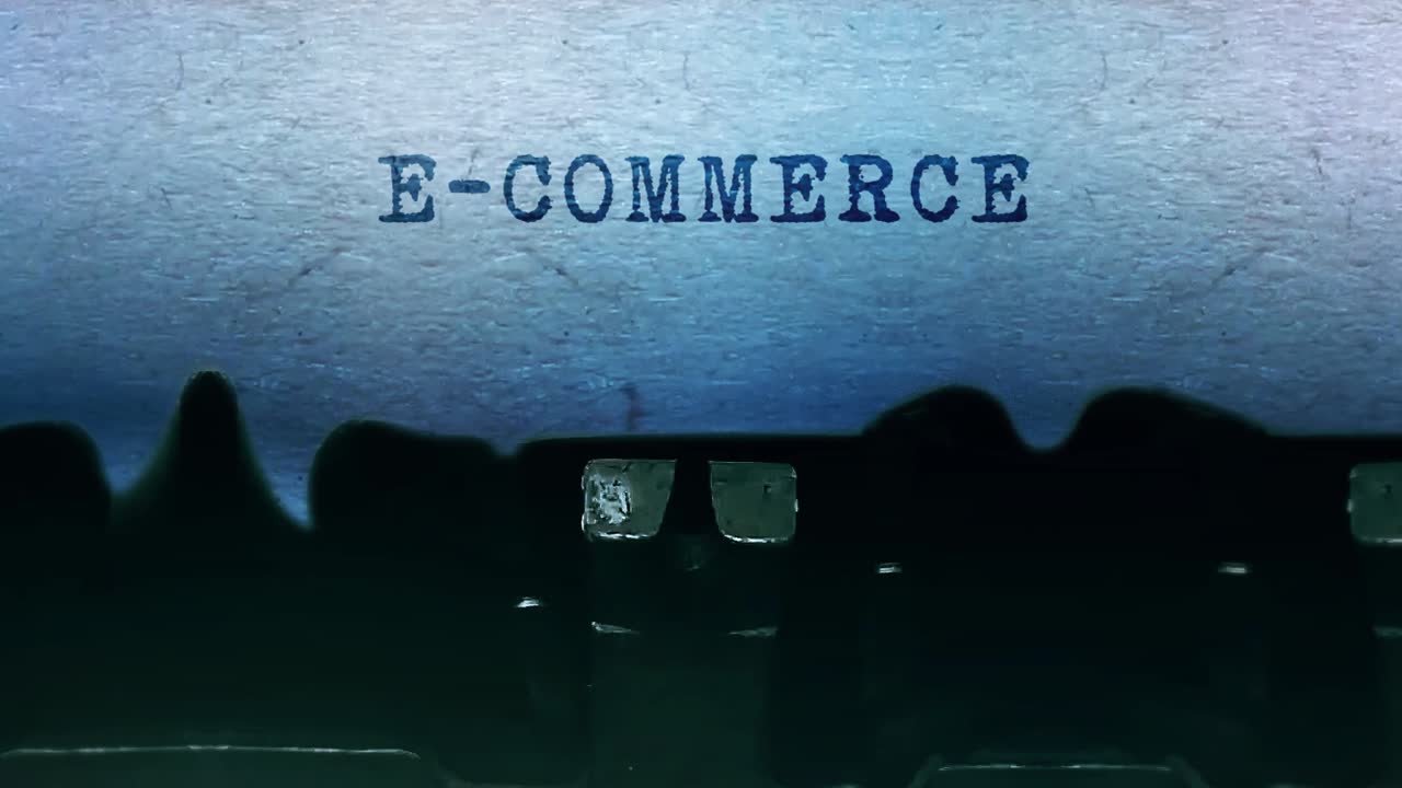 Vintage Typewriter with E-Commerce Text